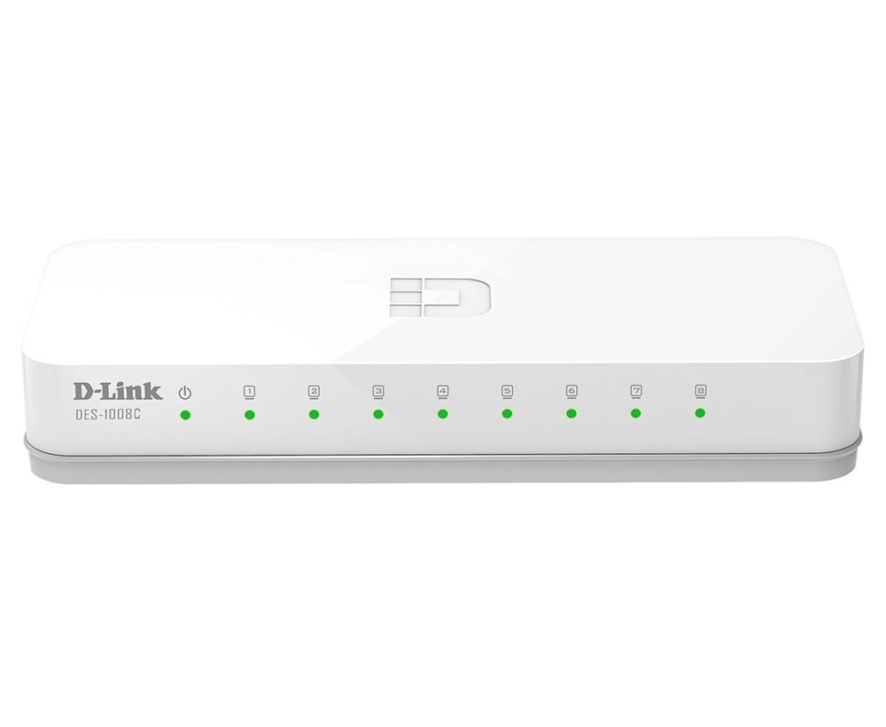 D-LINK DES-1008C 8-PORT 10/100 MBPS UNMANAGED SWITCH HUB