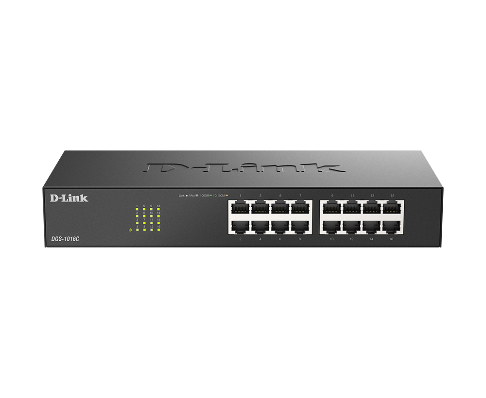 D-LINK DGS-1016C SWITCH HUB 16 PORT 10/100/1000 MBPS