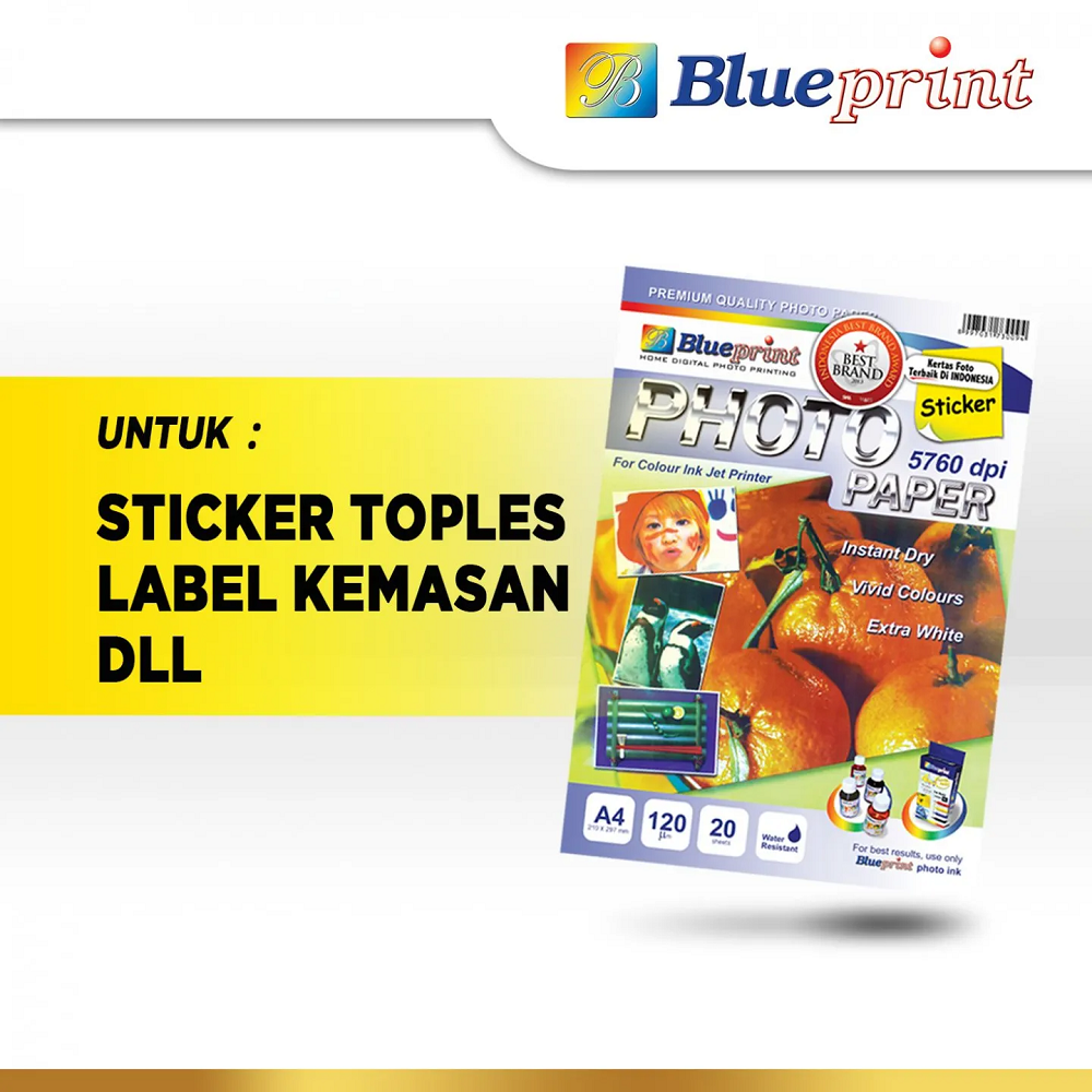 BLUEPRINT PAPER STICKER FRAGILE 80X50 @300PCS