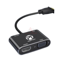 PROFFTECH CONVERTER CABLE VGA TO HDMI + VGA ADAPTER WITH AUDIO – Converter VGA ke HDMI Output Ganda dengan Audio, Support Full HD untuk PC, Laptop & Proyektor