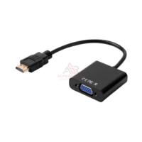 PROFFTECH CONVERTER HDMI TO VGA BLACK – Adapter HDMI ke VGA Stabil, Support Full HD untuk Monitor, PC & Proyektor