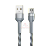 REMAX CABLE DATA MICRO JANY RC-124M SILVER – Kabel Charger Micro USB Fast Charging 2.4A, Kabel Data Braided Aluminium Alloy 1M Tahan Lama