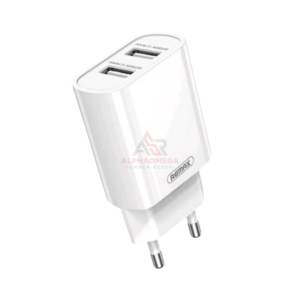 REMAX CHARGER DUAL USB RP-U35 WHITE – Kepala Charger 2 Port USB Fast Charging 2.1A, Travel Adapter Universal Android & iPhone