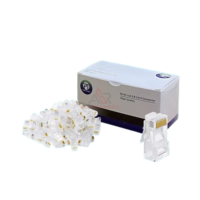 PROFFTECH CONNECTOR UTP RJ45 CAT6 PLASTIC ISI 100 PCS – Konektor LAN Ethernet Berkualitas Stabil untuk Kabel Jaringan Internet
