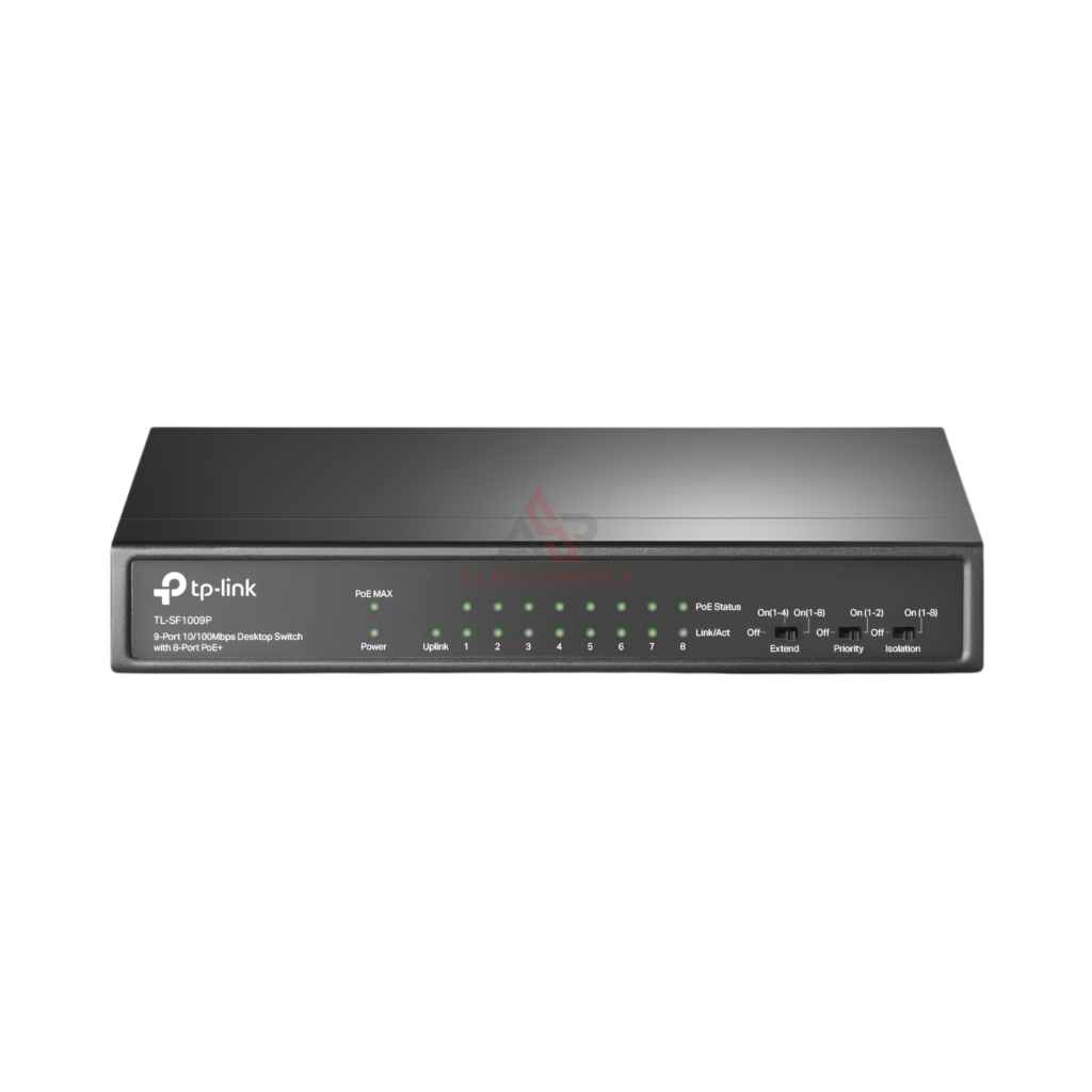 TP-Link TL-SF1009P 9-Port Switch Hub LAN Fast Ethernet dengan 8-Port PoE+ 65W