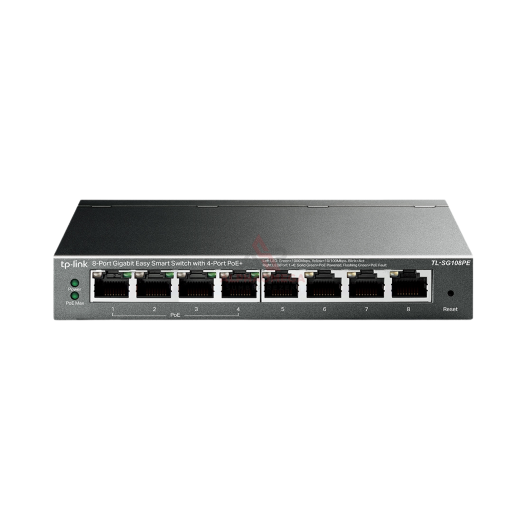 TP-Link TL-SG108PE 8-Port Gigabit Easy Smart Desktop Switch dengan 4-Port PoE+ 64W Casing Metal