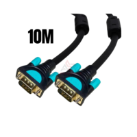 PROFFTECH CABLE VGA 10M GOLD – Kabel Monitor VGA Premium Gold Plated Jarak Jauh, Gambar Stabil Jernih Anti Noise untuk PC, Monitor & Proyektor