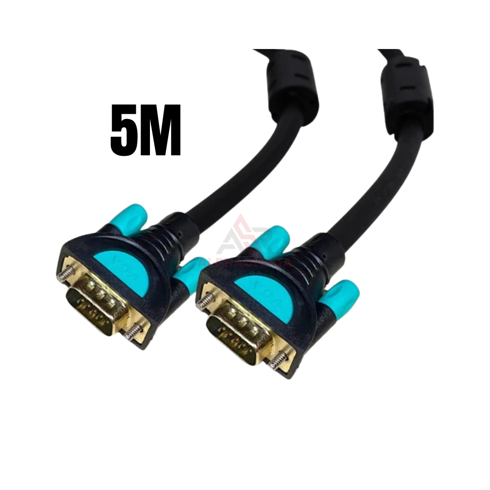 PROFFTECH CABLE VGA 5M GOLD – Kabel Monitor VGA Premium Gold Plated, Gambar Jernih Stabil Anti Noise untuk PC, Monitor & Proyektor Jarak Jauh