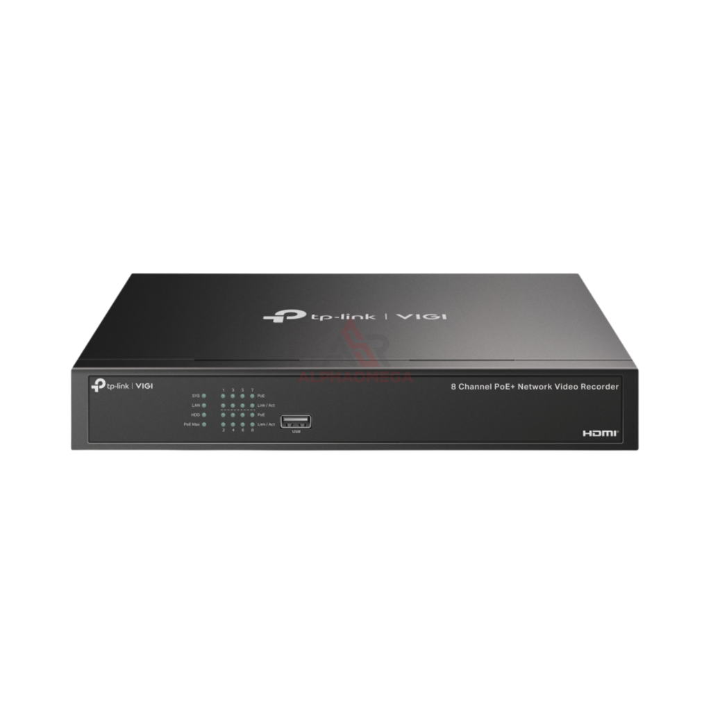 TP-Link VIGI NVR1008H-8P 8-Channel PoE+ Network Video Recorder 1-Sata Slot NVR 8 Ch HDMI 4K VGA Kompresi H.265+ Garansi Resmi Original