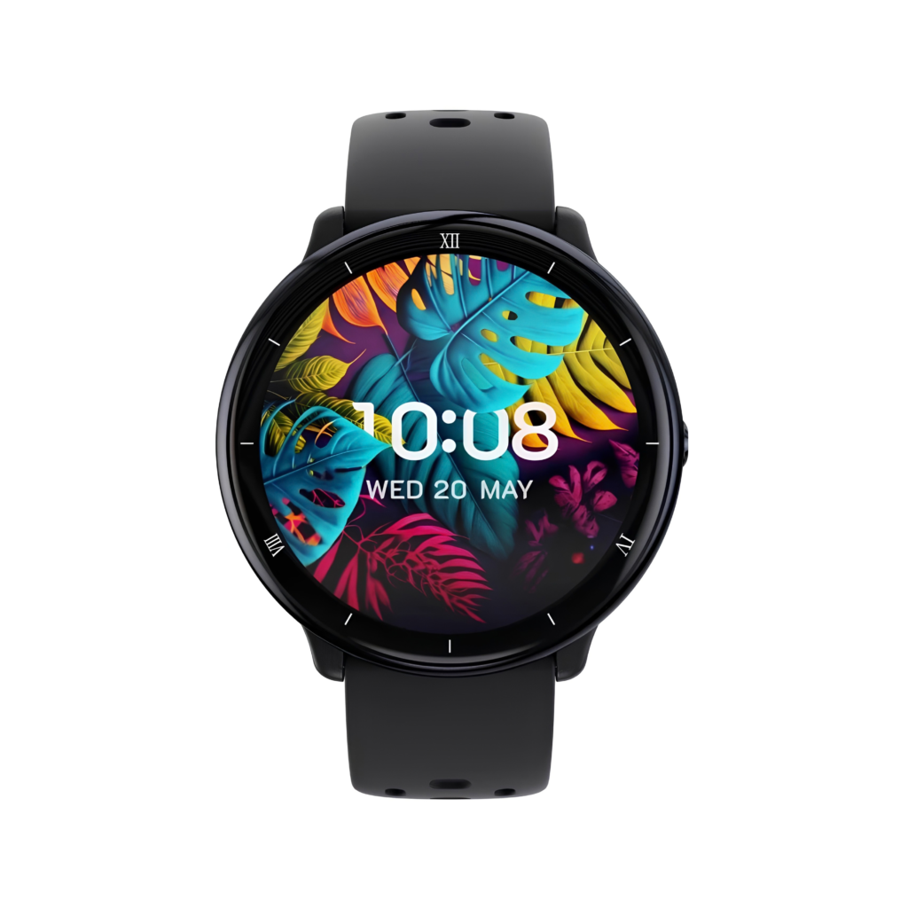 Eeluck Smart Watch W2 Black Layar AMOLED 1.32 Inci GPS Bawaan Tahan Air 5ATM Bodi Stainless Steel Garansi Resmi