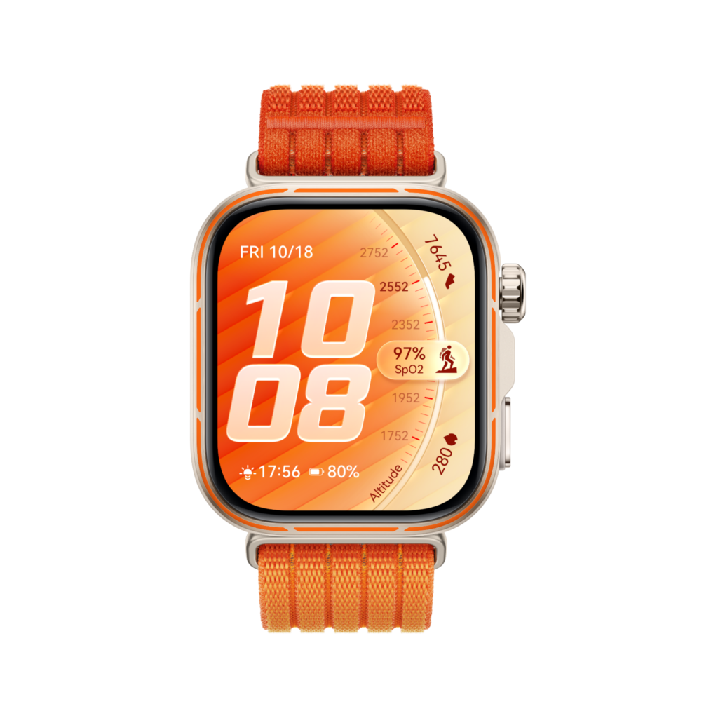 Huawei Watch Fit 5 Pro Orange Layar AMOLED 1.92 Inci 3000 Nits Bezel Titanium Sensor ECG Diving 40m IP6X 5ATM Garansi Resmi