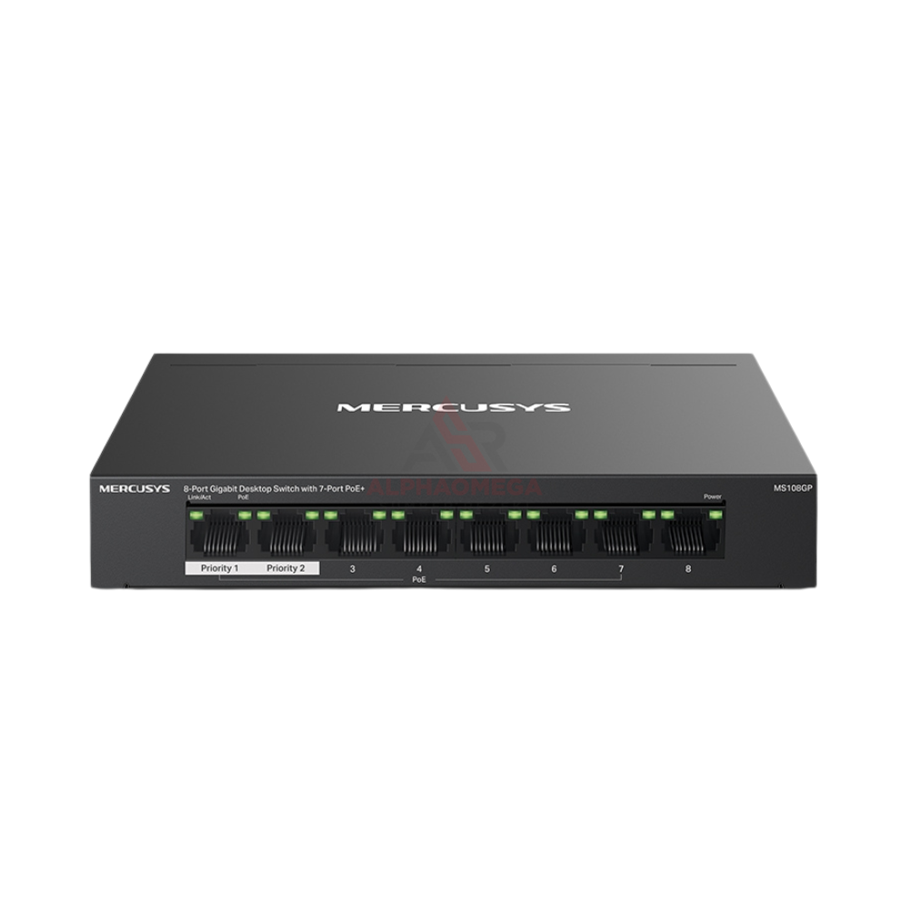 MERCUSYS MS108GP 8-Port Gigabit Desktop Switch PoE+ High Speed Ethernet Switch Stabil