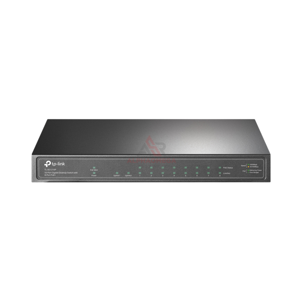 TP-Link TL-SG1210P 10 Port Gigabit Desktop Switch 8 Port PoE+ 63W SFP Uplink