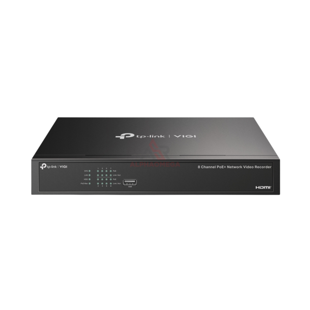TP-Link VIGI NVR1008H-8MP 8-Channel PoE+ Network Video Recorder 1-Sata Slot NVR 8 Ch HDMI 4K VGA Kompresi H.265+ Garansi Resmi Original