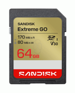 SanDisk Extreme GO SD Card 64GB Read 170MBs Write 80MBs 4K - SDSDXGN-064G-GNCIN