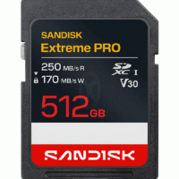 SanDisk Extreme PRO SD Card 512GB Read 250MBs Write 170MBs 4K - SDSDXXJ-512G-GSCIN