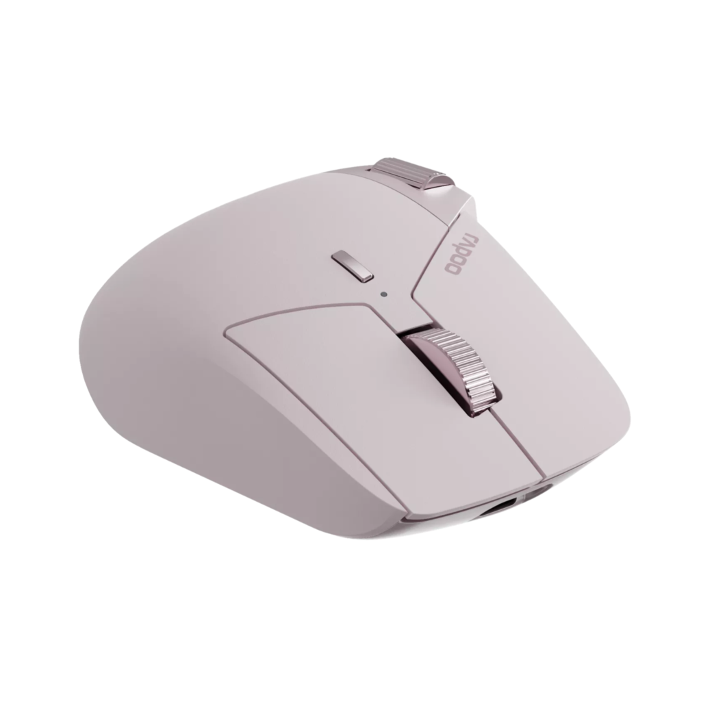 Rapoo MT760L Pink Multi-Mode Wireless Optical Mouse Bluetooth 5.0/4.0 & 2.4GHz (4000 DPI / Aluminium Side Scroll / 800mAh Rechargeable) - Pink Garansi Resmi