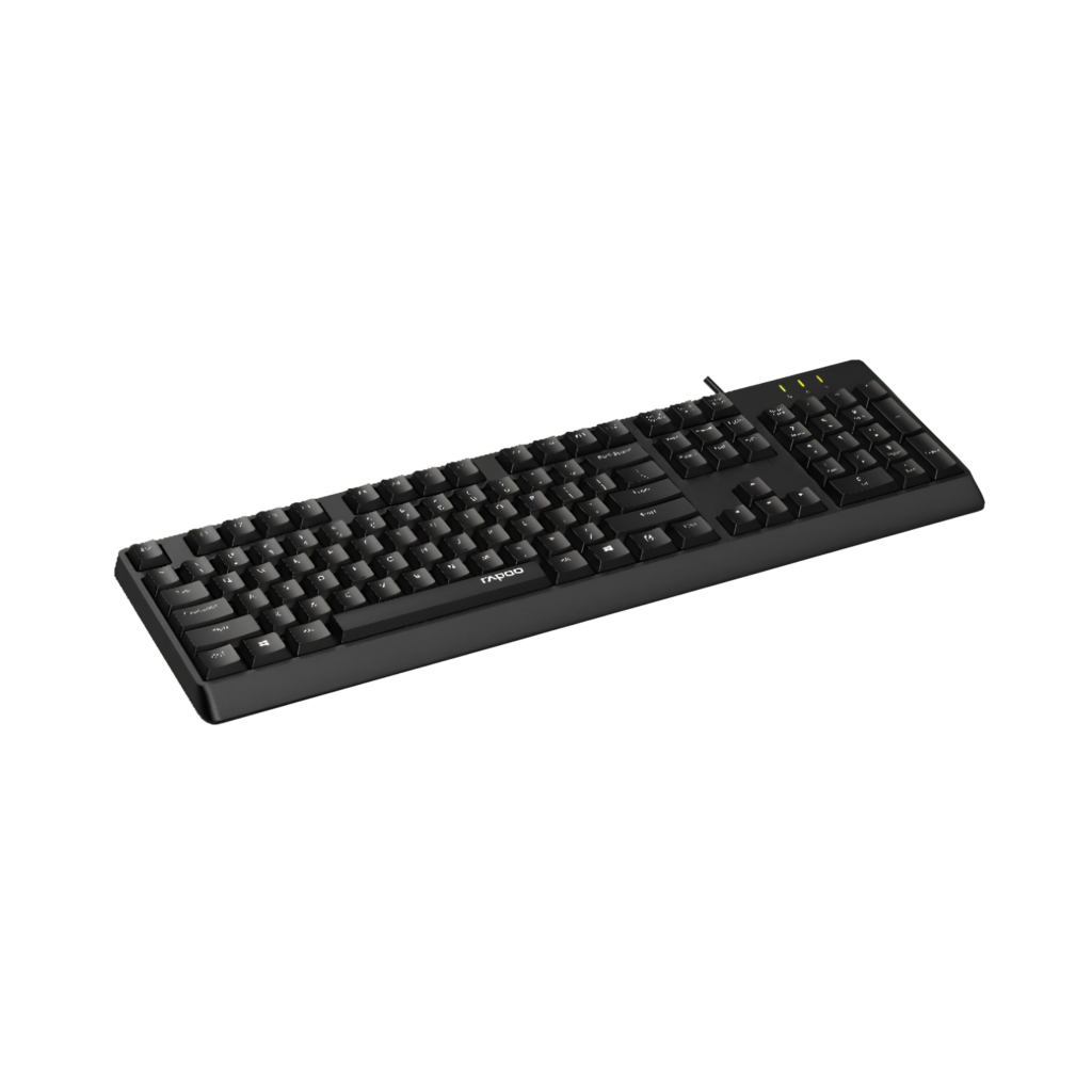 Rapoo NK1900 Wired USB Keyboard Full Size (Spill-Resistant / Durable Build / Plug & Play) - Hitam Garansi Resmi