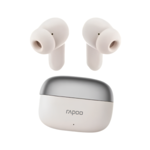 Rapoo T100 TWS Bluetooth 5.4 Wireless Earphones (HD Audio / Low Latency / Extra Battery 24h) – Gold Edition – Garansi Resmi